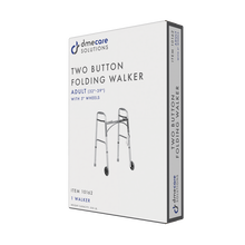 Load image into Gallery viewer, Adult Two Button Folding Walker w/ 5" Wheels