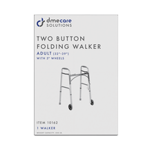 Load image into Gallery viewer, Adult Two Button Folding Walker w/ 5" Wheels