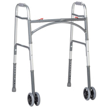 Load image into Gallery viewer, Bariatric Aluminum Two Button Folding Walker with Wheels, Adult
