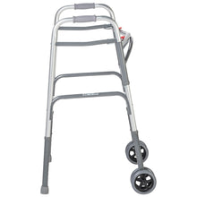 Load image into Gallery viewer, Bariatric Aluminum Two Button Folding Walker with Wheels, Adult