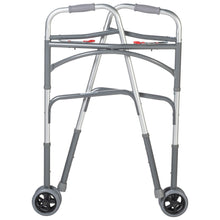 Load image into Gallery viewer, Bariatric Aluminum Two Button Folding Walker with Wheels, Adult