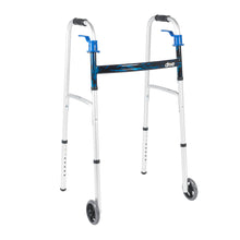 Load image into Gallery viewer, Deluxe, Trigger Release Folding Walker with 5" Wheels, Youth