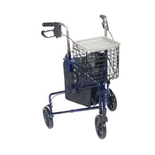 Load image into Gallery viewer, Deluxe 3 Wheel Aluminum Rollator, 7.5" Wheels