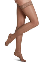Load image into Gallery viewer, Women's Sheer Fashion Thigh-High 15-20mmHg