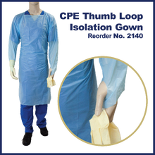 Load image into Gallery viewer, CPE Thumb Loop Isolation Gown