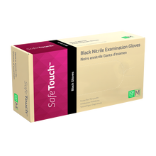 Load image into Gallery viewer, Safe-Touch Black Nitrile Exam Gloves