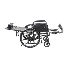 Load image into Gallery viewer, Reclining Wheelchair drive™ Silver Sport Detachable Full Arm Removable Padded Arm Style Swing-Away Elevating Legrest Black Upholstery 16,18 and 20 Inch Seat Width 300 lbs. Weight Capacity