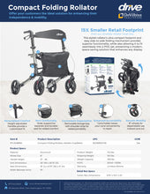 Load image into Gallery viewer, Compact Folding Rollator, Black