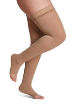 Load image into Gallery viewer, Women's Style Soft Opaque Thigh-High Open-Toe 15-20mmHg