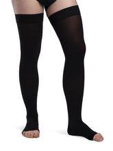 Load image into Gallery viewer, Essential Opaque Thigh-High Open-Toe 30-40mmHg