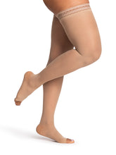 Load image into Gallery viewer, Women's DYNAVEN Sheer Thigh-High Open-Toe 15-20mmHg