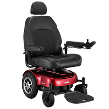 Load image into Gallery viewer, Merits Gemini Heavy-Duty Power Wheelchair, Rear-Wheel Drive, Captain Seat, Red, 450 lb Capacity