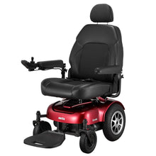 Load image into Gallery viewer, Merits Gemini Heavy-Duty Power Wheelchair, Rear-Wheel Drive, Captain Seat, Red, 450 lb Capacity