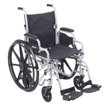 Load image into Gallery viewer, Poly-Fly High Strength, Lightweight Wheelchair/Flyweight Transport Chair Combo, 18" Seat
