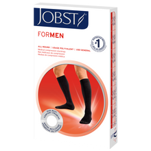 Load image into Gallery viewer, Jobst Formen Compression Socks 15-20 Mmhg Knee With Softfit Band Open Toe Length