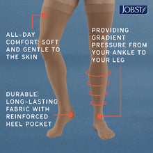 Load image into Gallery viewer, JOBST Relief Compression Stockings 15-20 mmHg Knee High, Closed Toe, Black, Petite Large Full Calf