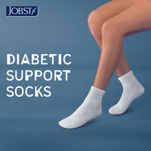 Load image into Gallery viewer, JOBST SensiFoot Diabetic Compression Socks 8-15 mmHg Mini-Crew Closed Toe, White, X-Large
