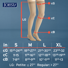 Load image into Gallery viewer, JOBST UltraSheer Compression Stockings 15-20 mmHg Thigh High, with Silicone Dot Band, Closed Toe, Natural, X-Large