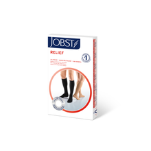 Load image into Gallery viewer, JOBST Relief Compression Stockings 20-30 mmHg Knee High, with Silicone Dot Band, Open Toe, Beige, Medium Petite
