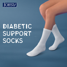 Load image into Gallery viewer, JOBST SensiFoot Diabetic Compression Socks 8-15 mmHg Crew, Closed Toe, White, X-Large