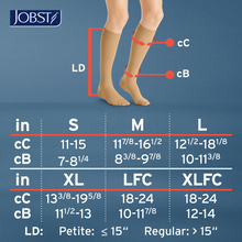 Load image into Gallery viewer, JOBST UltraSheer Compression Stockings 20-30 mmHg Knee High, Closed Toe, Honey, X-Large