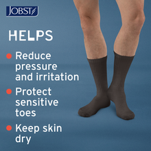 Load image into Gallery viewer, JOBST SensiFoot Diabetic Compression Socks 8-15 mmHg Crew, Closed Toe, White, X-Large