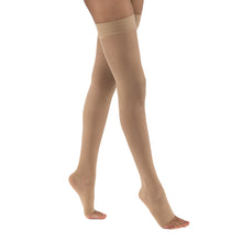 Load image into Gallery viewer, JOBST UltraSheer Compression Stockings 15-20 mmHg Thigh High, with Silicone Dot Band, Open Toe, Natural, X-Large