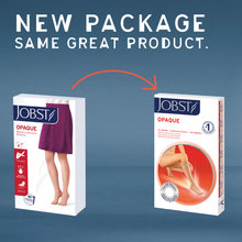 Load image into Gallery viewer, JOBST Opaque Compression Stockings 15-20 mmHg Thigh High, with Silicone Dot Band, Closed Toe, Cranberry X-Large