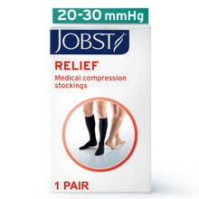 Load image into Gallery viewer, JOBST Relief Compression Stockings 20-30 mmHg Knee High, with Silicone Dot Band, Closed Toe, Beige, X-Large