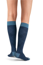Load image into Gallery viewer, JOBST Style Soft Fit Compression Socks 15-20 mmHg, Knee High, Closed Toe, Argyle Pink, Small