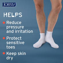 Load image into Gallery viewer, JOBST SensiFoot Diabetic Compression Socks 8-15 mmHg Mini-Crew Closed Toe, White, X-Large