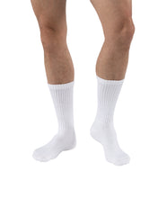 Load image into Gallery viewer, JOBST SensiFoot Diabetic Compression Socks 8-15 mmHg Crew, Closed Toe, White, X-Large