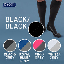 Load image into Gallery viewer, JOBST Sport Compression Socks 20-30 mmHg Knee High, Closed Toe, Cool Black/Black, X-Large