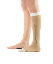 Load image into Gallery viewer, JOBST UlcerCARE 2-Part Compression System with Liners 40+ mmHg Knee High, Open Toe, Left Zipper, Beige, 4X-Large