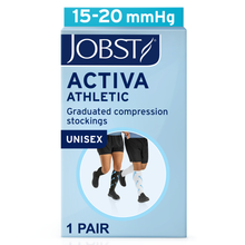 Load image into Gallery viewer, JOBST ACTIVA Athletic 15-20 mmHg Compression Socks Knee High, Closed Toe, Black, X-Large