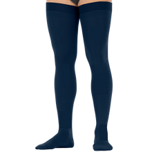 Load image into Gallery viewer, JOBST forMen Compression Socks 30-40 mmHg Thigh High, with Micro Dotted Band, Closed Toe, Black, Small