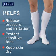 Load image into Gallery viewer, JOBST SensiFoot Diabetic Compression Socks 8-15 mmHg Knee High, Closed Toe, White, X-Large