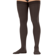 Load image into Gallery viewer, JOBST forMen Compression Socks 20-30 mmHg Thigh High, with Micro Dotted Band, Closed Toe, Black, Small