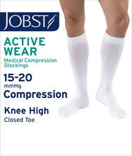 Load image into Gallery viewer, JOBST ActiveWear Compression Socks 15-20 mmHg, Knee High, Closed Toe, Black, X-Large