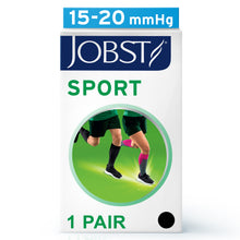 Load image into Gallery viewer, JOBST Sport Compression Socks 15-20 mmHg Knee High, Closed Toe, Cool Black/Black, X-Large