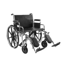 Load image into Gallery viewer, Bariatric 24 /22 Inch Wheelchair McKesson Dual Axle Desk Length Arm Swing-Away Elevating Leg rest Black Upholstery 450 lbs. Weight Capacity