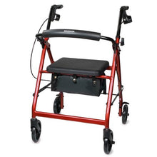 Load image into Gallery viewer, 4 Wheel Rollator McKesson Folding Aluminum Frame (Black/Blue/Green/Red/Silver)