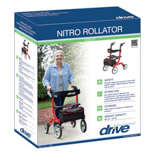 Load image into Gallery viewer, 4 Wheel Rollator drive™ Nitro Adjustable Height Aluminum Frame ( Black,Red,White)