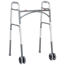 Load image into Gallery viewer, Bariatric Aluminum Two Button Folding Walker with Wheels, Adult
