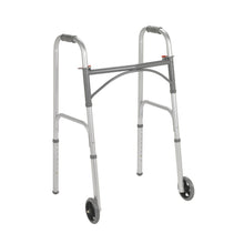 Load image into Gallery viewer, Folding Walker, Two Button with 5" Wheels, Adult
