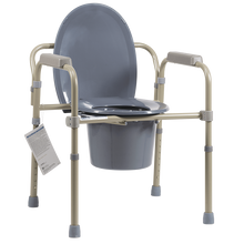 Load image into Gallery viewer, Elongated Folding Bedside Commode - Bulk Packed
