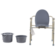 Load image into Gallery viewer, Elongated Folding Bedside Commode - Bulk Packed
