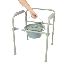 Load image into Gallery viewer, Elongated Folding Bedside Commode
