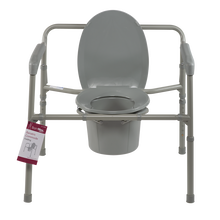 Load image into Gallery viewer, 10374 Folding Bariatric Commode Seat and Lid
