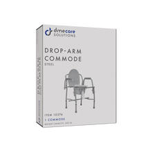 Load image into Gallery viewer, 10376 Drop Arm Folding Commode Elongated Seat and Lid
